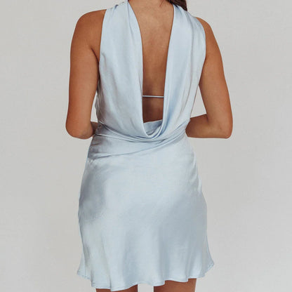 Strapless Scarf Backless Mini Bodycon Dress