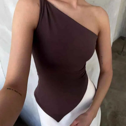 Asymmetrical One Shoulder Crop Top