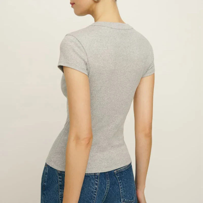 | Snapfront Knit Top