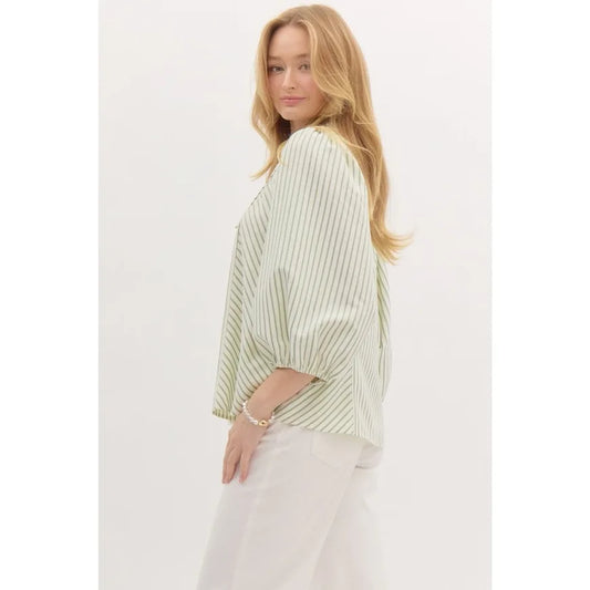 Casual Loose Striped Oversized Blouse