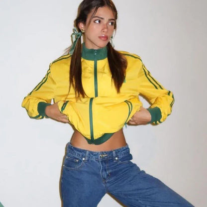 Oversized Yellow Vintage Windbreaker Coat