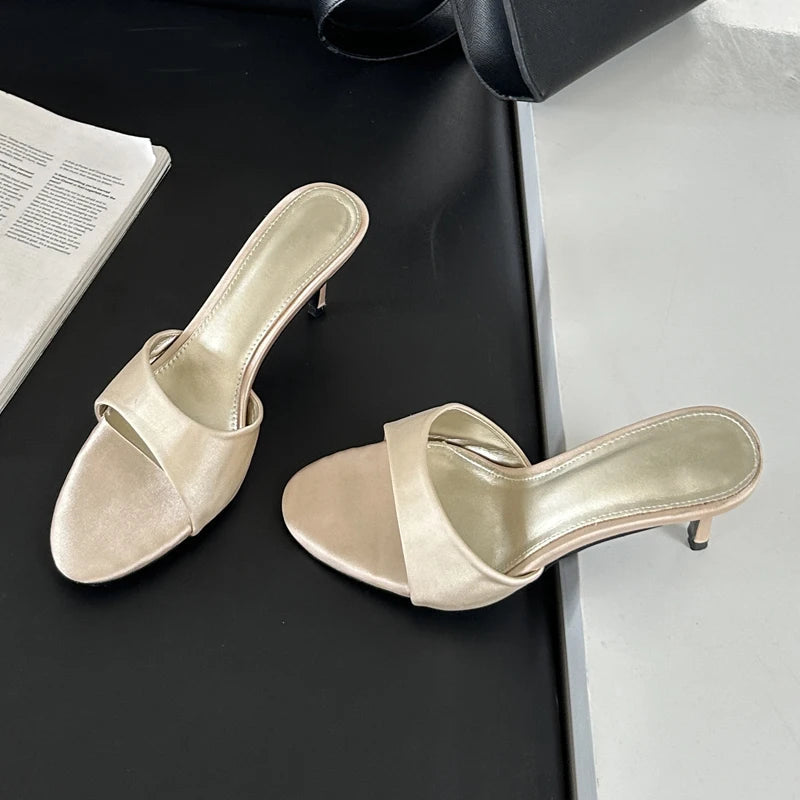 Summer Fashion Woman Slip On Low Heel Party Stripper Slippers