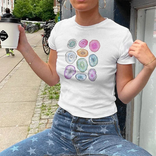 Graphic Crew Neck Crop Aesthetic T-shirt