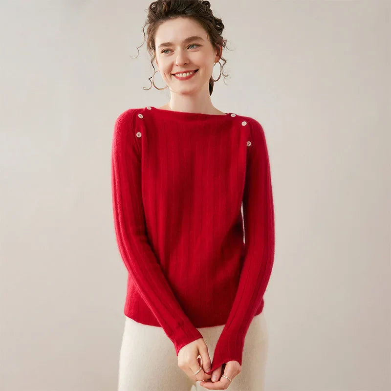 | Buttoned Cashmere Sweater
