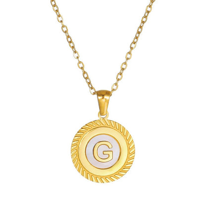 Round Mini Initial Necklace