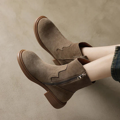 | Leather Zipper Boots