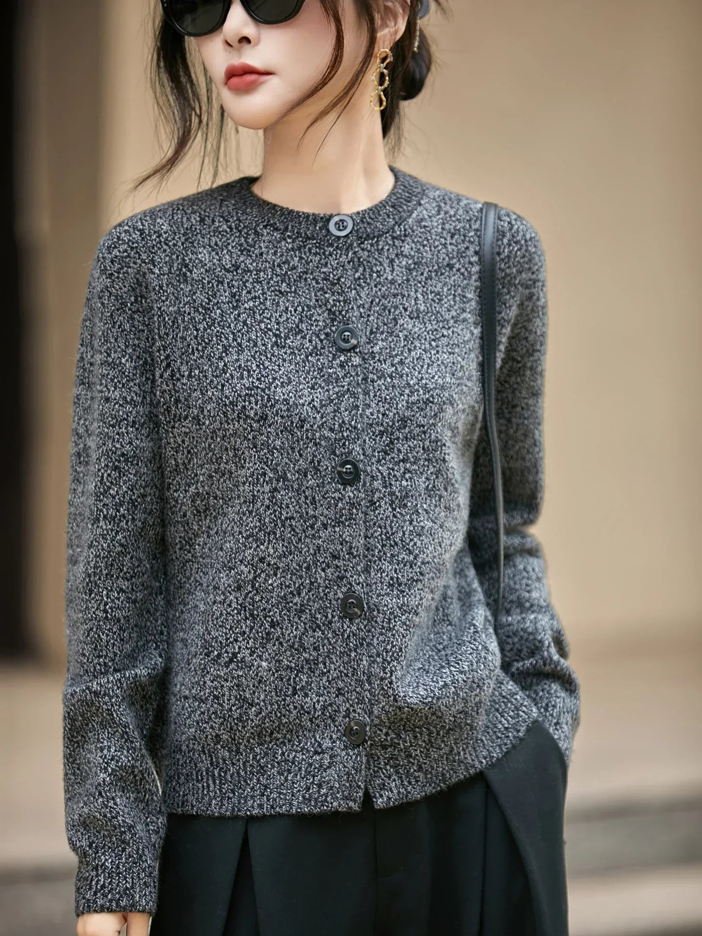 | Chunky-Knit Alpaca-Blend Cardigan