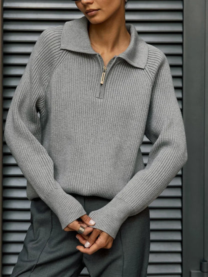 | Ribbed Half-Zip Sweater