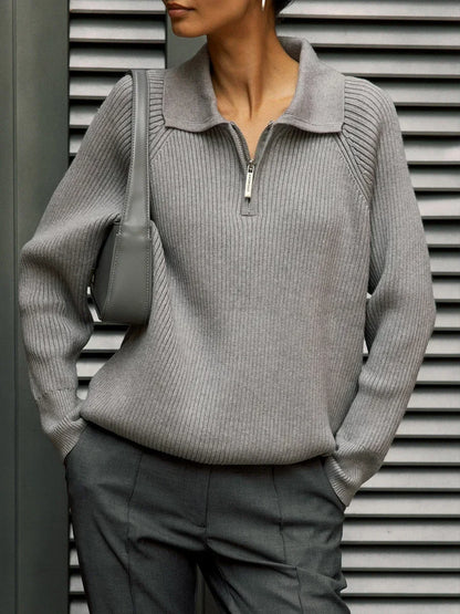 | Ribbed Half-Zip Sweater