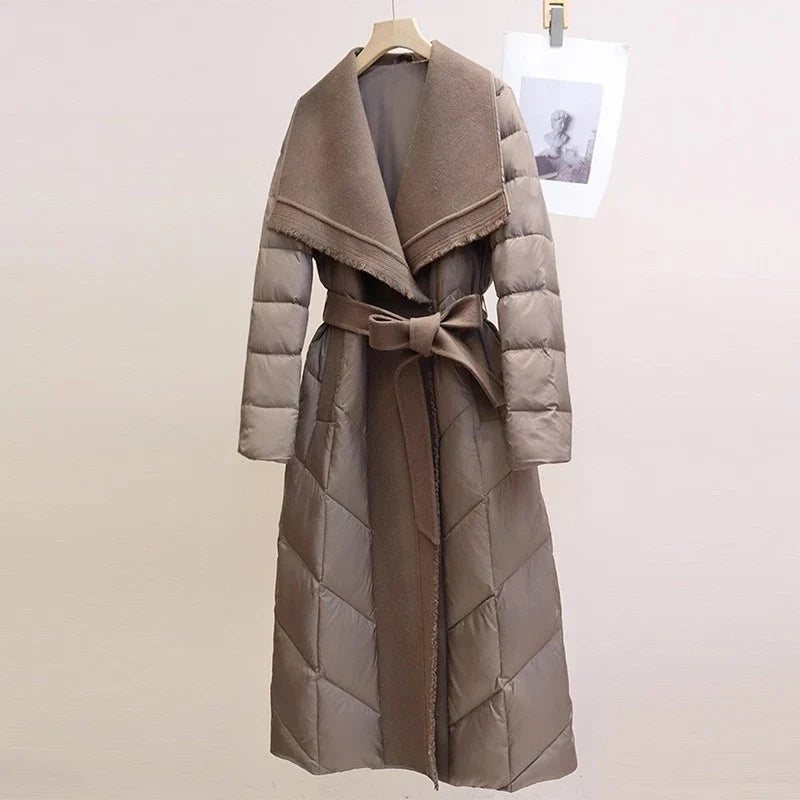 | Wool-Trim Down Coat