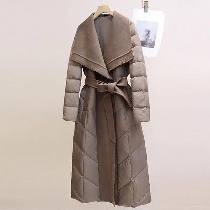 | Wool-Trim Down Coat