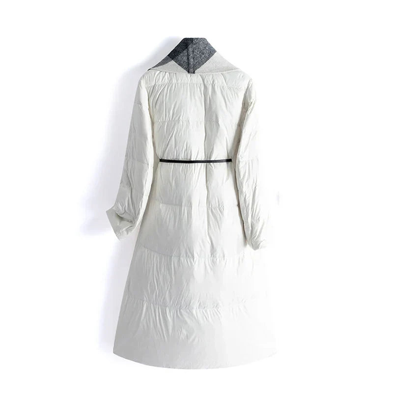 | Wool-Panel Down Coat