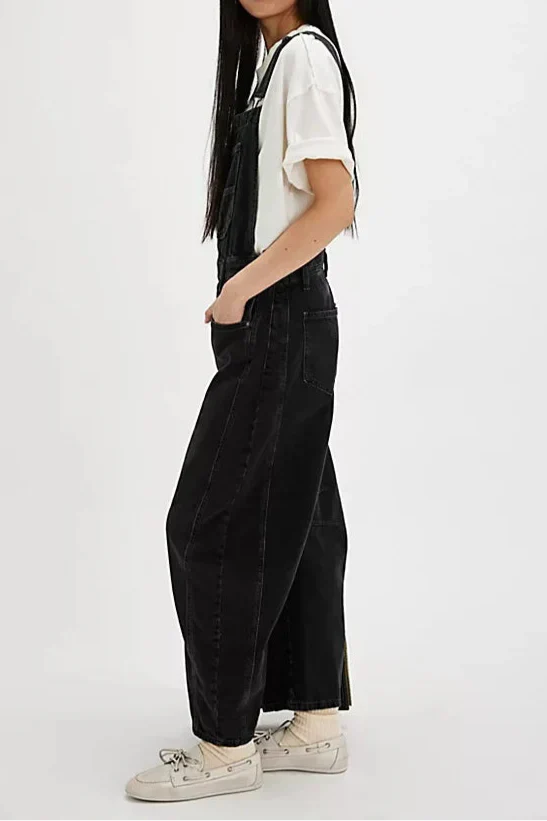 | Wide-Leg Denim Overalls