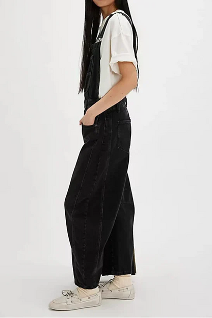 | Wide-Leg Denim Overalls