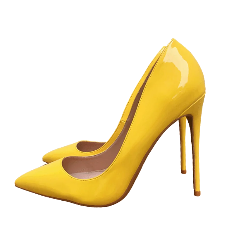 Black Yellow Red Extreme 12cm Thin High Heels