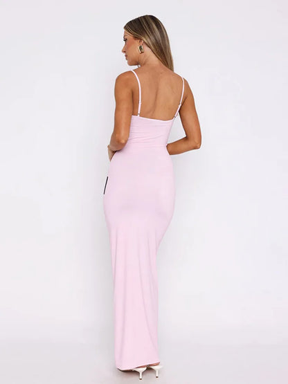 Floral Print Spaghetti Strap Sleeveless Bodycon Vacation Dress