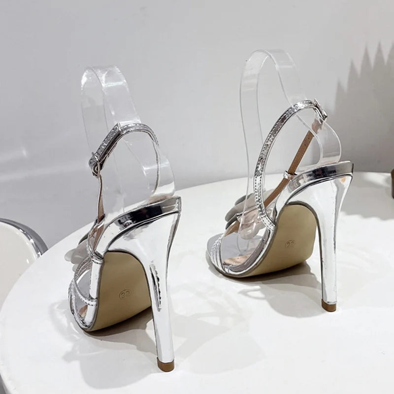 Sleek Slingback Buckle Strap Gladiator High Heels Sandals for Women