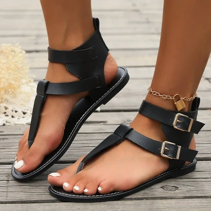 Avelyn Leather Sandals | Wrap Strap Design with Cushioned Sole