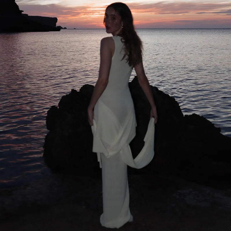White See Through Tank Midi Dress