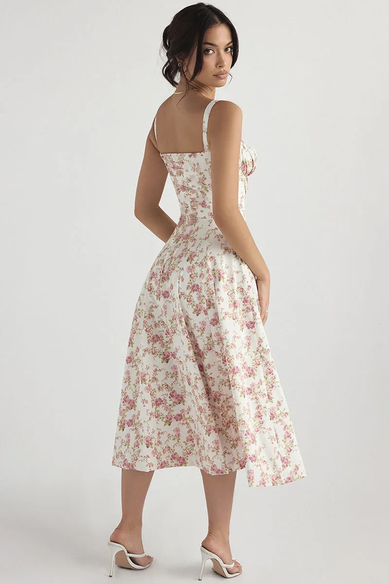 Halter Solid High-End Floral Dress