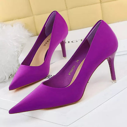 Purple High Heels Stiletto Luxury Party Shoes for Fashionable Women