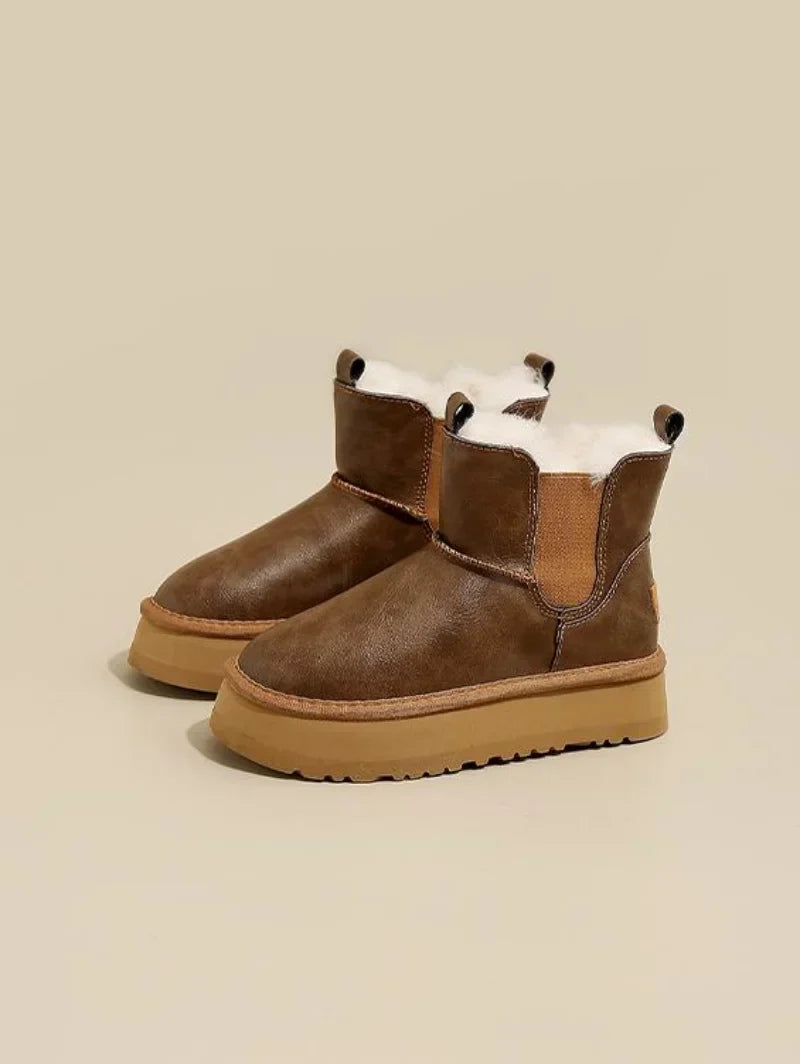 | Leather Fur Boots