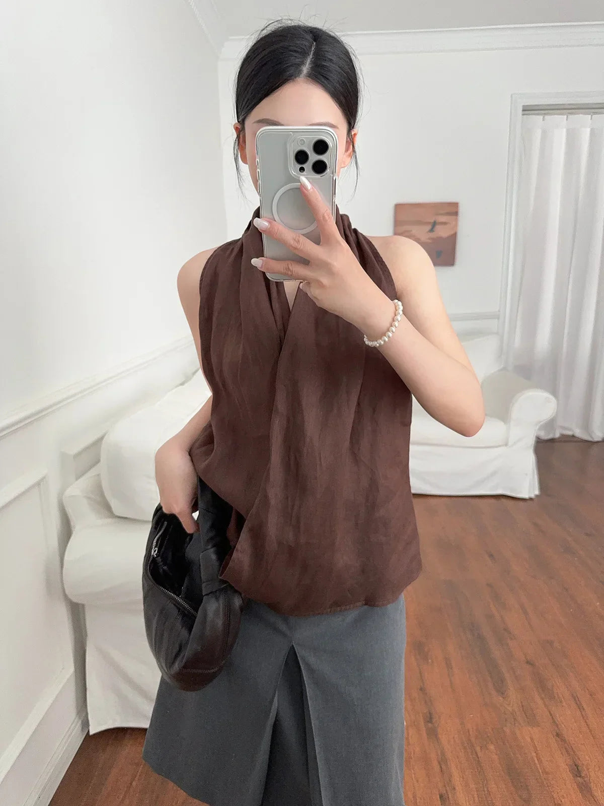 | Drape Linen Vest