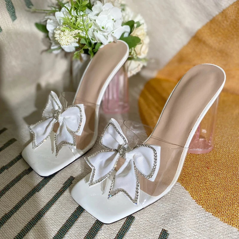 Crystal Bowknot PVC Sandals - Transparent Slippers for Summer Fashion