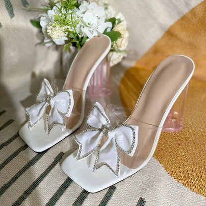 Crystal Bowknot PVC Sandals - Transparent Slippers for Summer Fashion