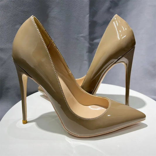 Khaki Pointy Toe High Heel Stiletto Pumps for Women