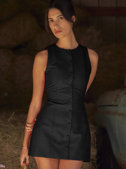 Sleeveless O Neck Bodycon Mini Vacation Dress