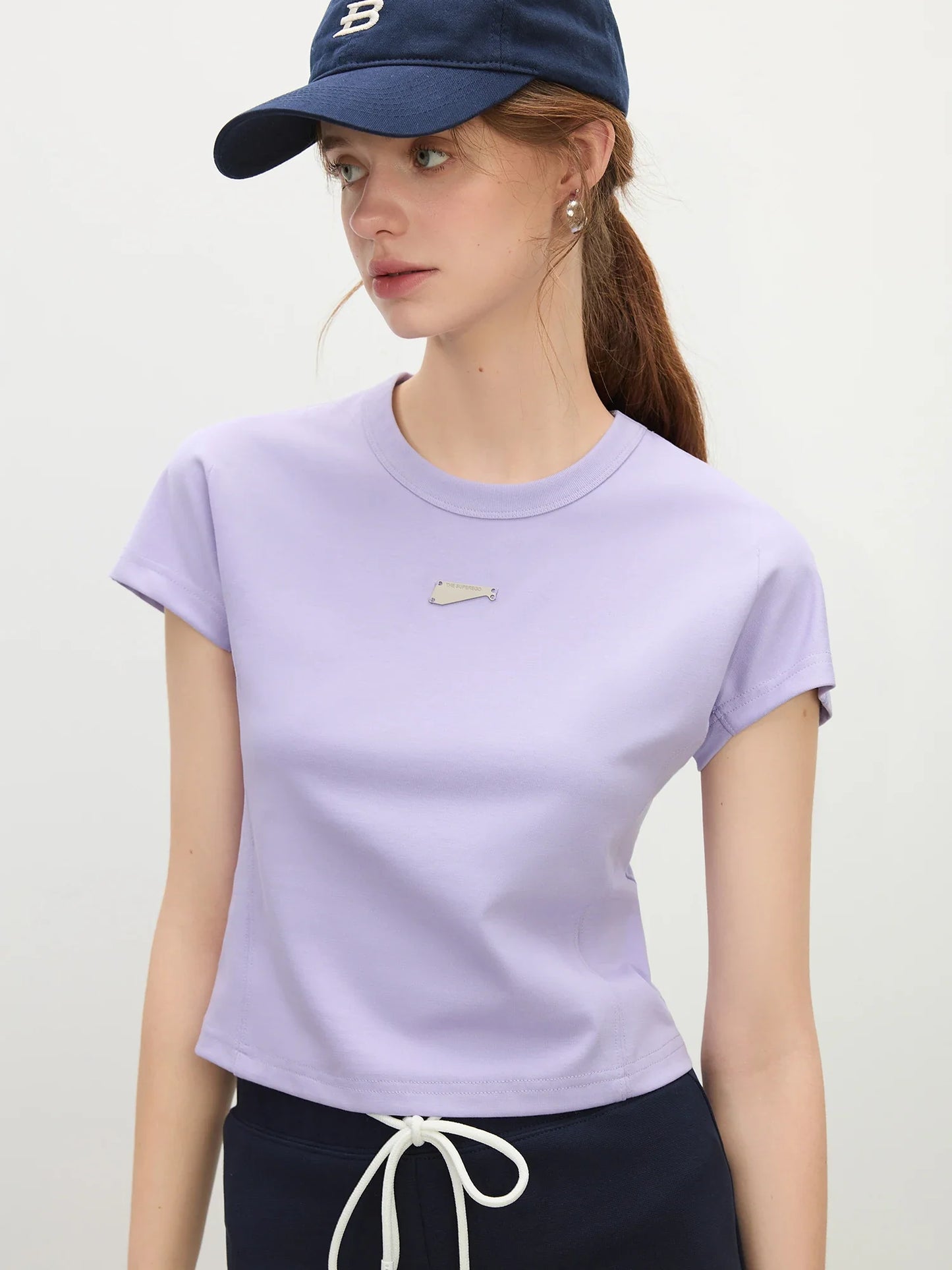 Sun-Resistant Slim Cropped T-shirt