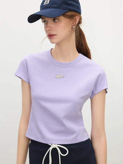 Sun-Resistant Slim Cropped T-shirt