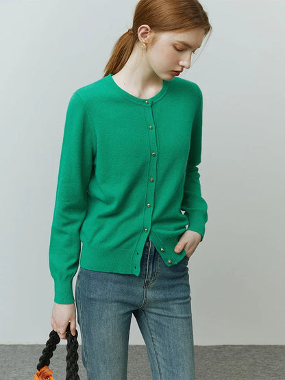 Casual Solid Knit Early Autumn Cardigan