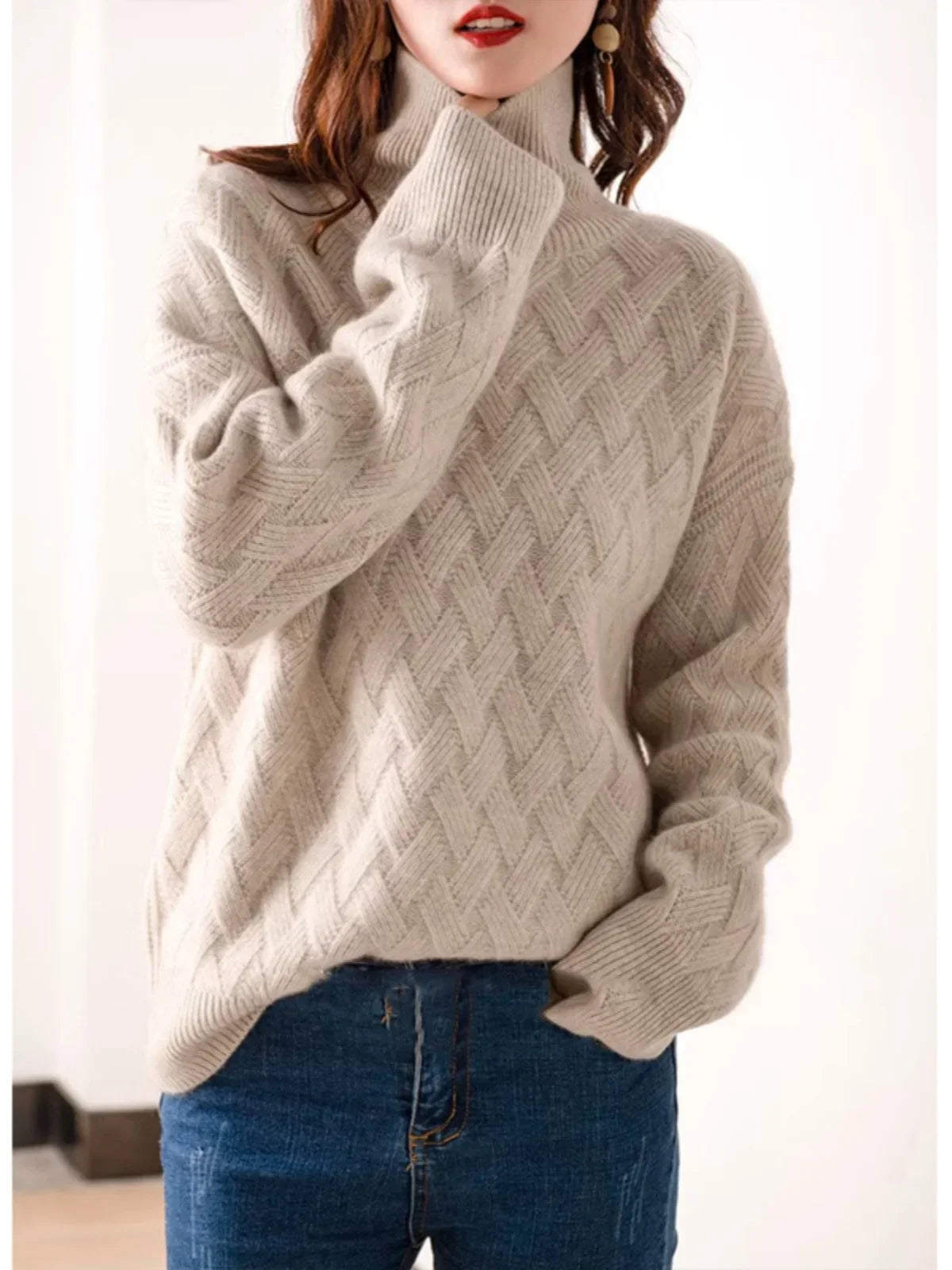 | Cable Turtleneck Sweater