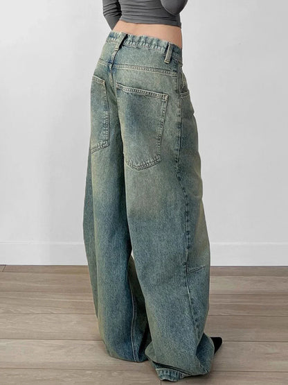 Streetwear y2k Tie Dye Baggy Jeans Women Casual Low Rise Loose Denim Pants Korean Fashion Denim Trousers Retro Mom Jeans