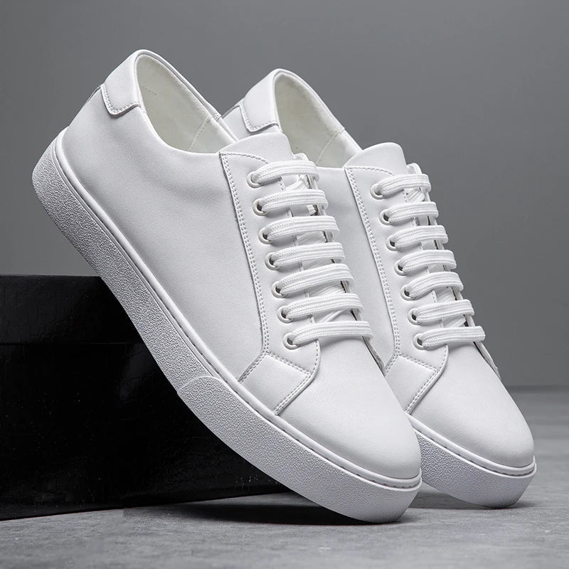 Leather Low-Top Sneakers | Contrast Sole | Maison Collection