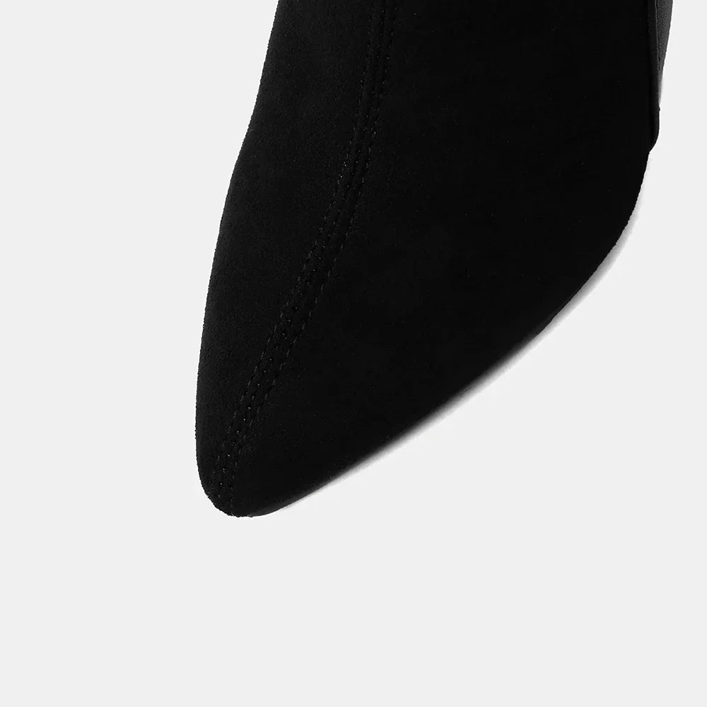 | Suede Pointy Toe Heels