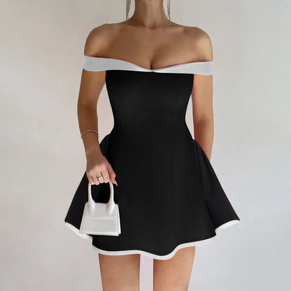 Strapless Red Backless A Line Mini Dress