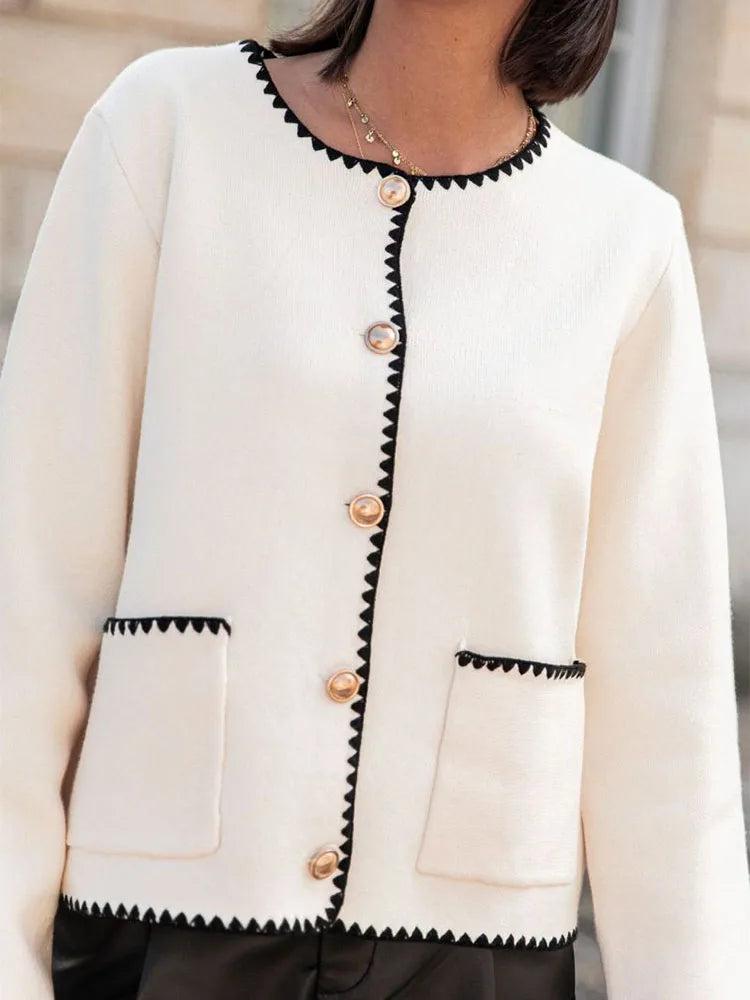 Patchwork Knitted Elegant Winter Coat