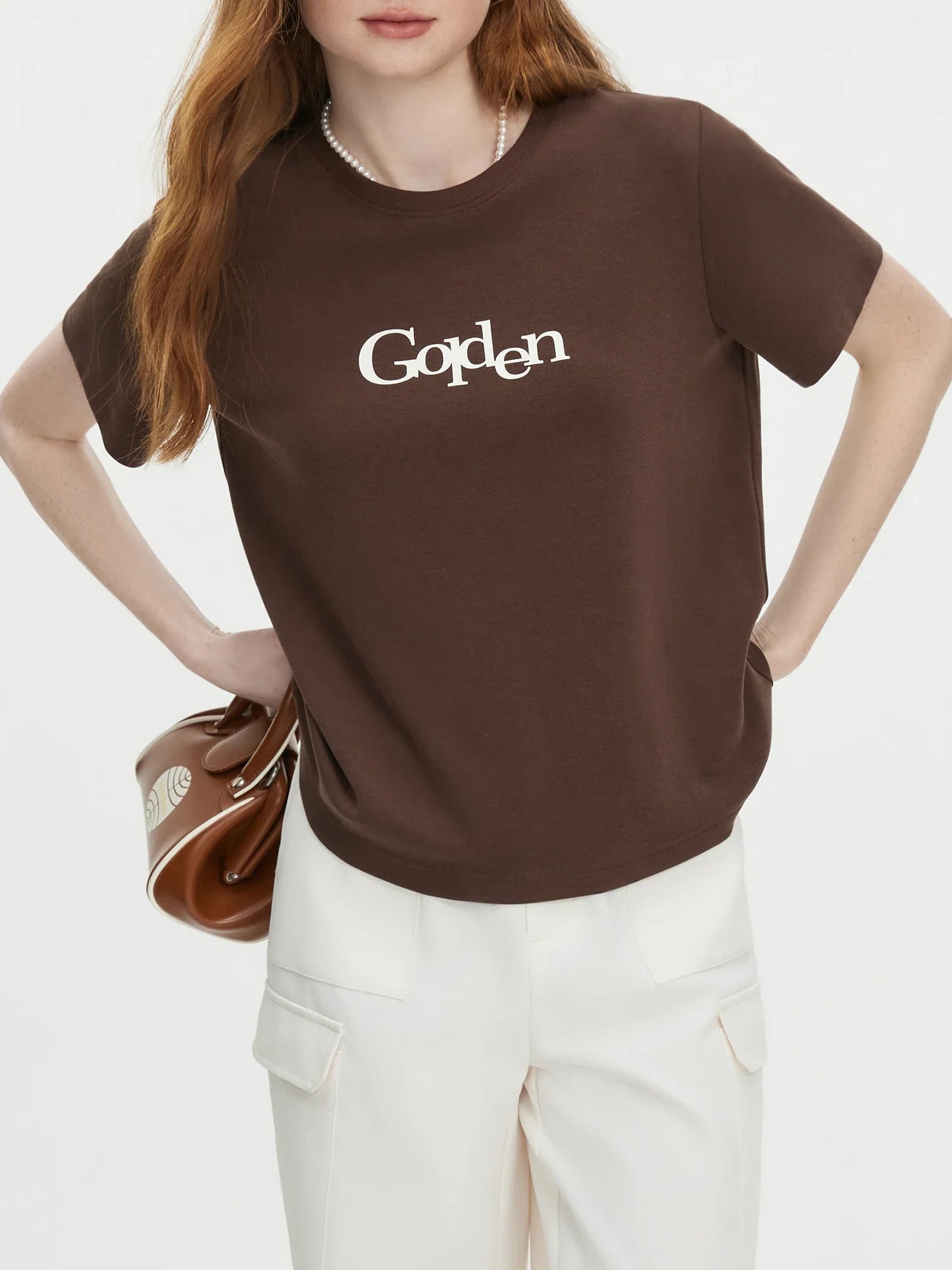 Letter Printed Shoulder Casual T-shirt