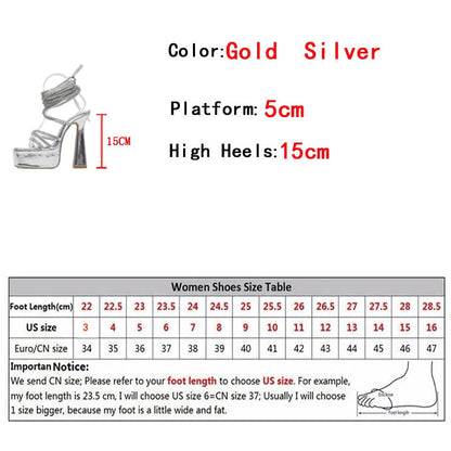 Glitter Rhinestones Cross Ankle Strap Super High Heels for Women on the Runway