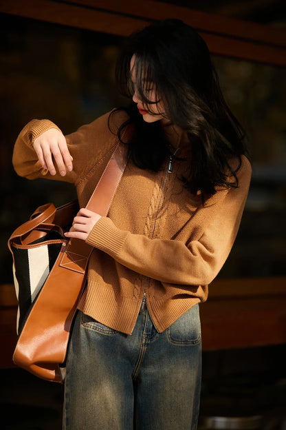 | Cashmere Hooded Cardigan