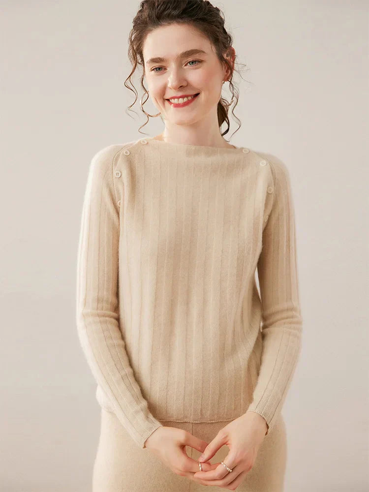 | Buttoned Cashmere Sweater