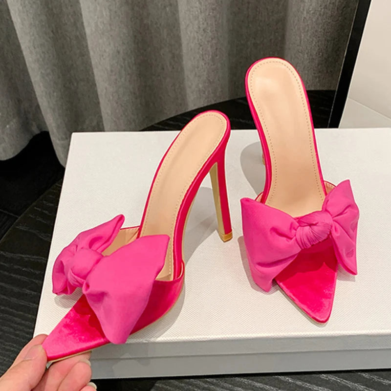 Pointed Toe Mules High Heels Slipper for Summer Party Banquets