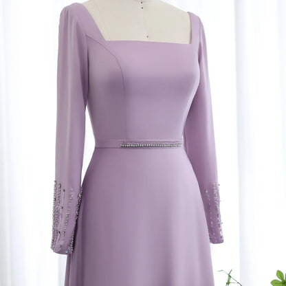 Lilac Ruffles Evening Dresses for Women