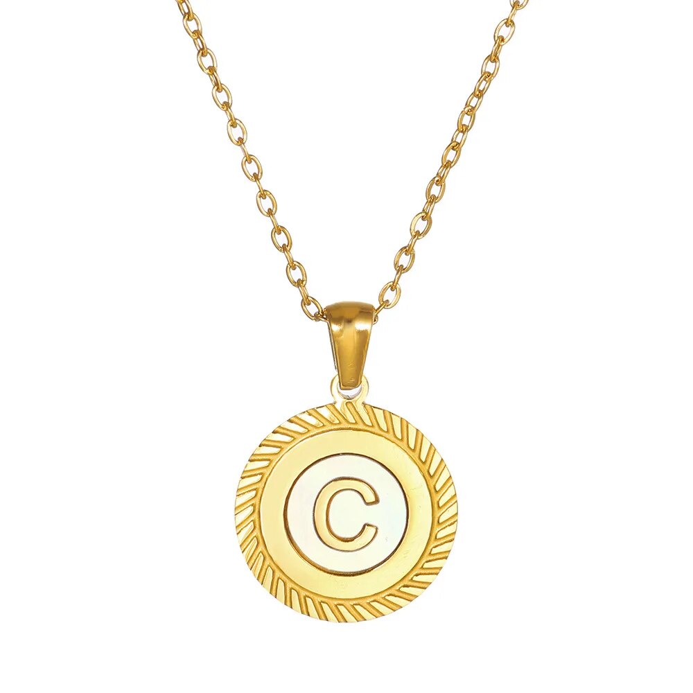 Round Mini Initial Necklace