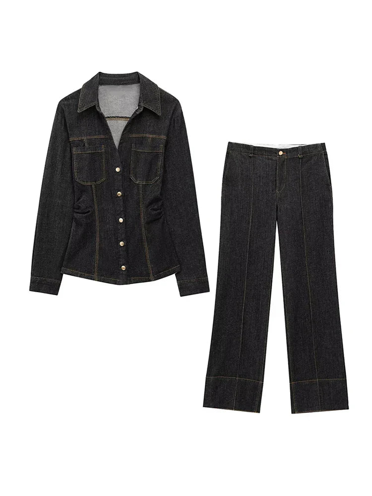 | Button Denim Set