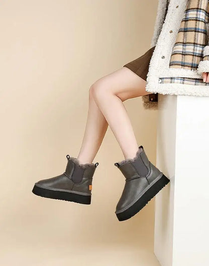 | Leather Fur Boots