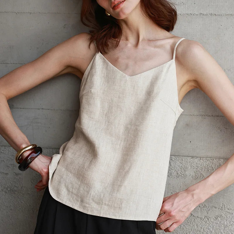 | Linen V-Neck Camisole Top